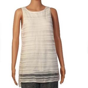 New WHBM Sheer Lined High Low Sleeveless Top, Size S